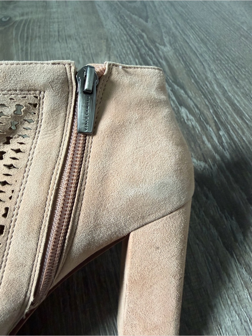 Vince Camuto Perforated Pointed-Toe Suede Booties - Picture 7 of 8